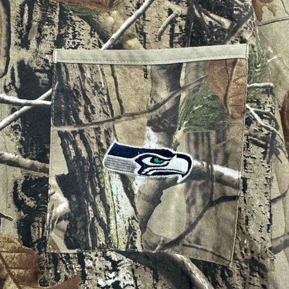 NFL Team Apparel Mens Seattle Seahawks Scrub Dudz Camo Short Sleeve Shirt 2XL - Picture 7 of 11